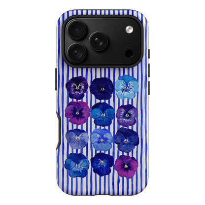 Striped Pansies Printed Phone Cases iPhone 18 Pro / Armoured by Kayla Henley - The Dairy