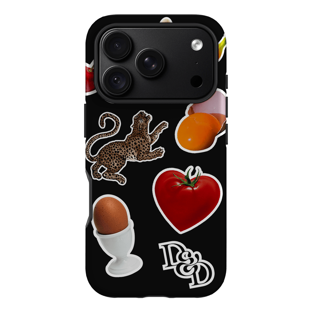 Sunday Stickers Black Printed Phone Cases iPhone 18 Pro / Armoured by Desmond & Dempsey - The Dairy