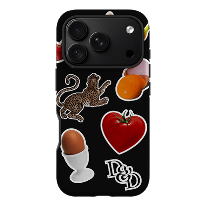 Sunday Stickers Black Printed Phone Cases iPhone 18 Pro / Armoured by Desmond & Dempsey - The Dairy