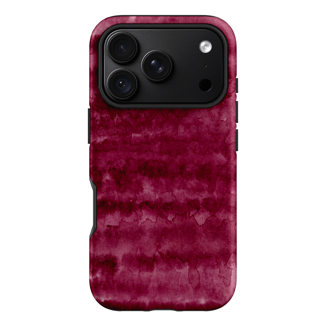 Watercolour Stripes Burgundy Printed Phone Cases iPhone 18 Pro / Armoured by The Dairy - The Dairy