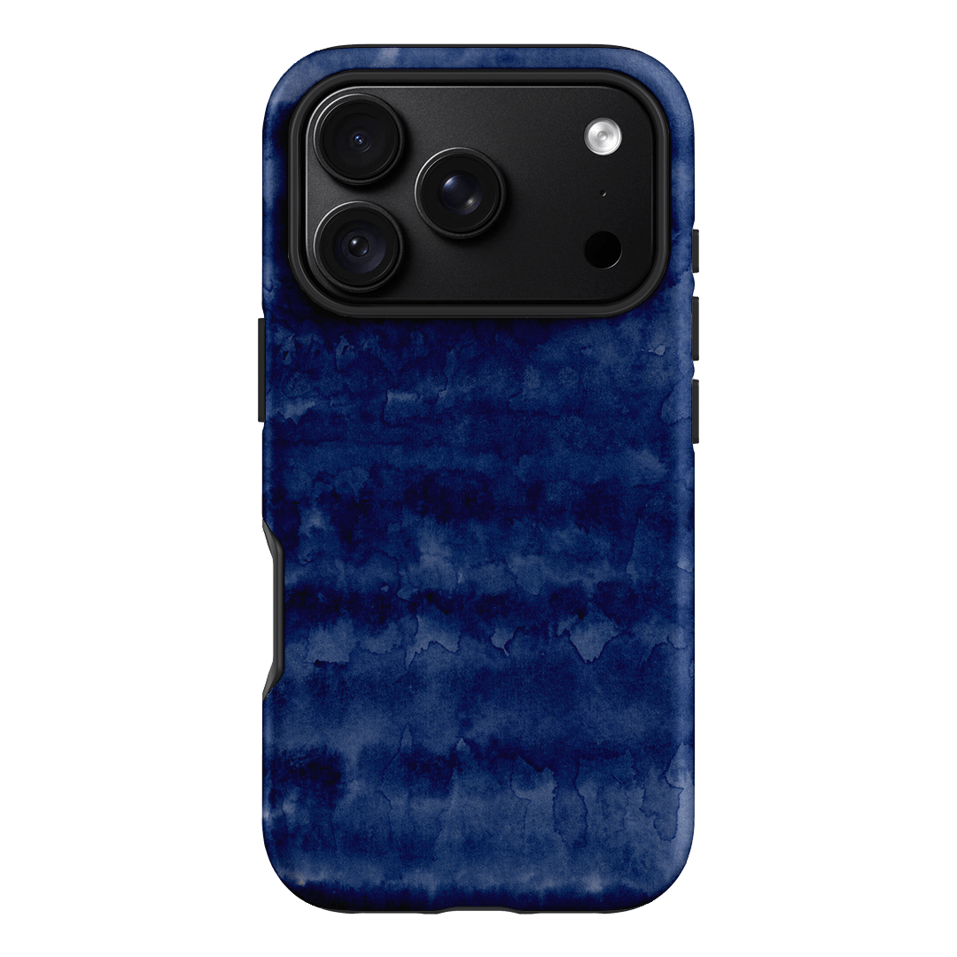 Watercolour Stripes Navy Printed Phone Cases iPhone 18 Pro / Armoured by The Dairy - The Dairy