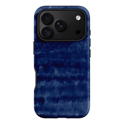 Watercolour Stripes Navy Printed Phone Cases iPhone 18 Pro / Armoured by The Dairy - The Dairy