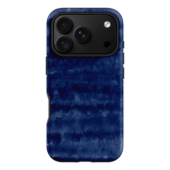 Watercolour Stripes Navy Printed Phone Cases iPhone 18 Pro / Armoured by The Dairy - The Dairy