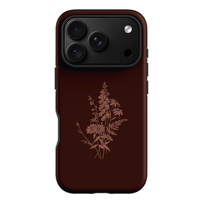 Wildflowers Mocha Printed Phone Cases iPhone 18 Pro / Armoured by Typoflora - The Dairy