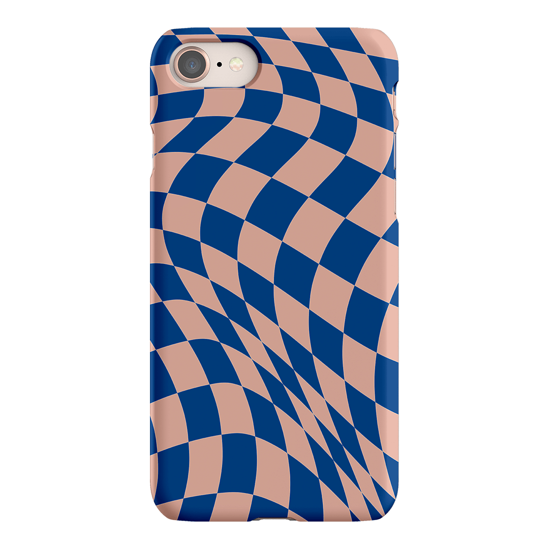 Wavy Check Cobalt on Blush Matte Case Matte Phone Cases iPhone 8 / Snap by The Dairy - The Dairy