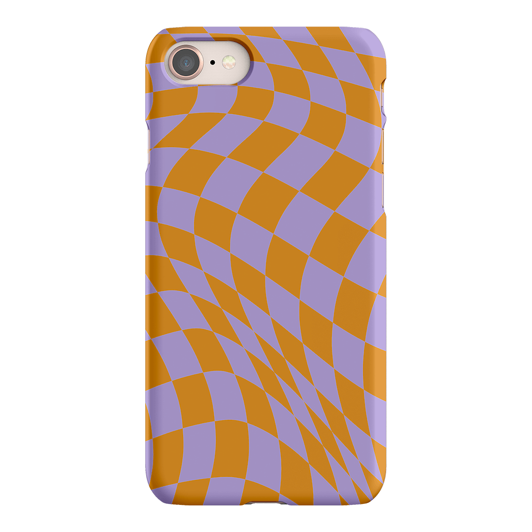 Wavy Check Orange on Lilac Matte Case Matte Phone Cases iPhone 8 / Snap by The Dairy - The Dairy