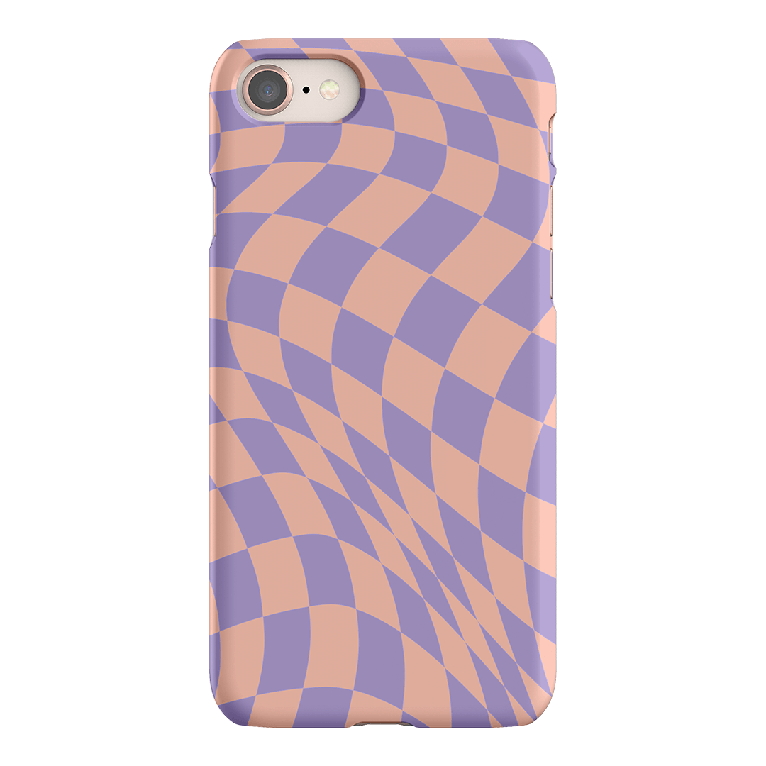 Wavy Check Lilac on Blush Matte Case Matte Phone Cases iPhone 8 / Snap by The Dairy - The Dairy