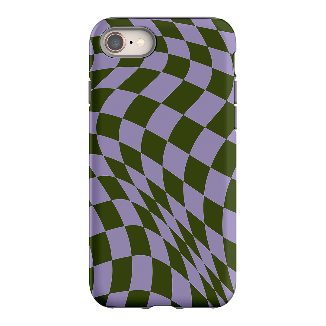Wavy Check Forest on Lilac Matte Case Matte Phone Cases iPhone 8 / Armoured by The Dairy - The Dairy