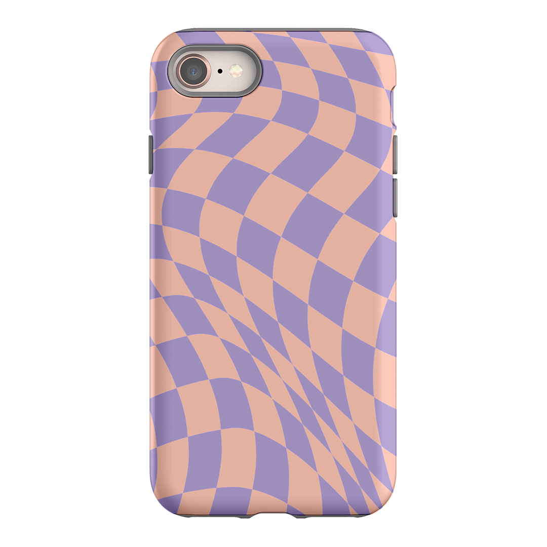 Wavy Check Lilac on Blush Matte Case Matte Phone Cases iPhone 8 / Armoured by The Dairy - The Dairy