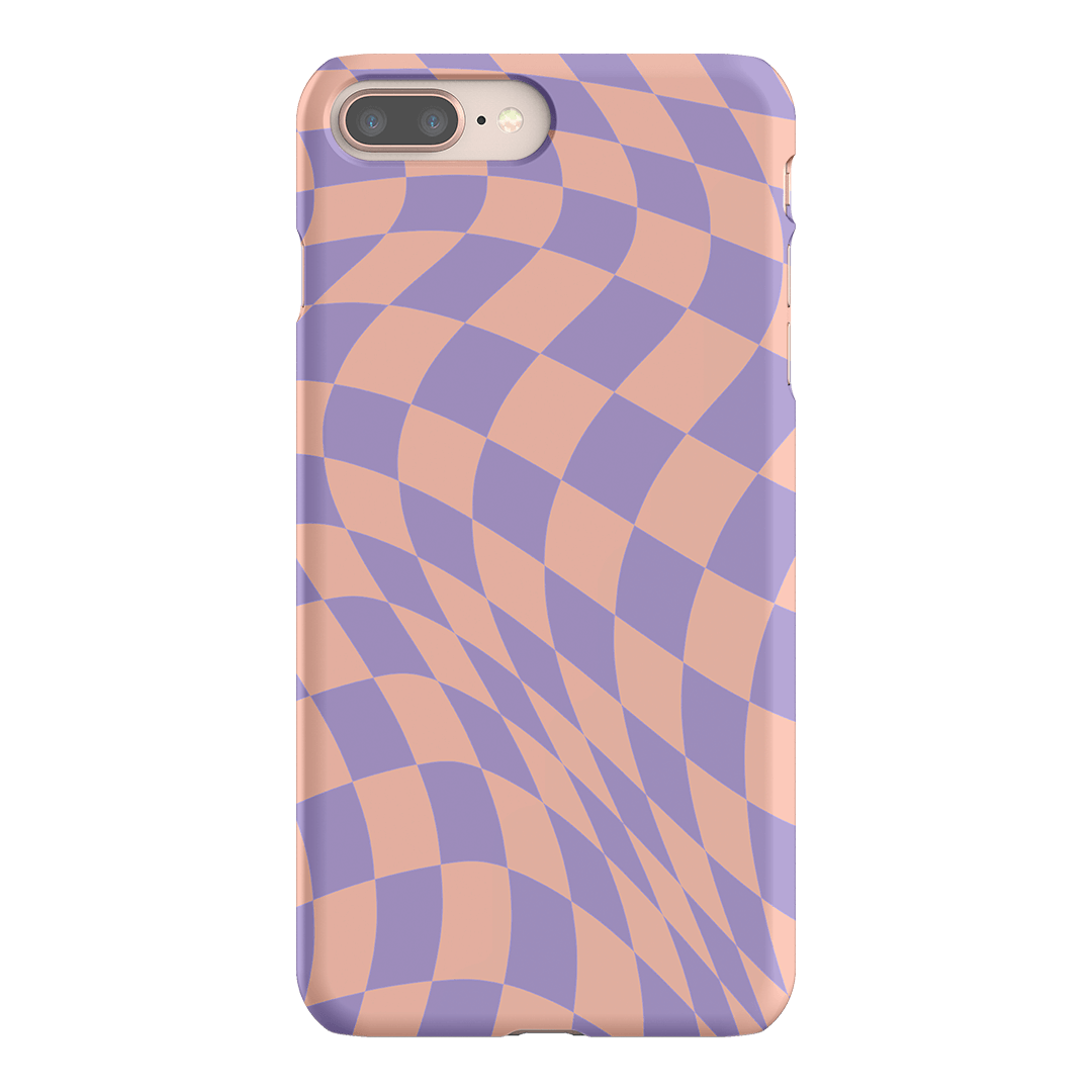 Wavy Check Lilac on Blush Matte Case Matte Phone Cases iPhone 8 Plus / Snap by The Dairy - The Dairy