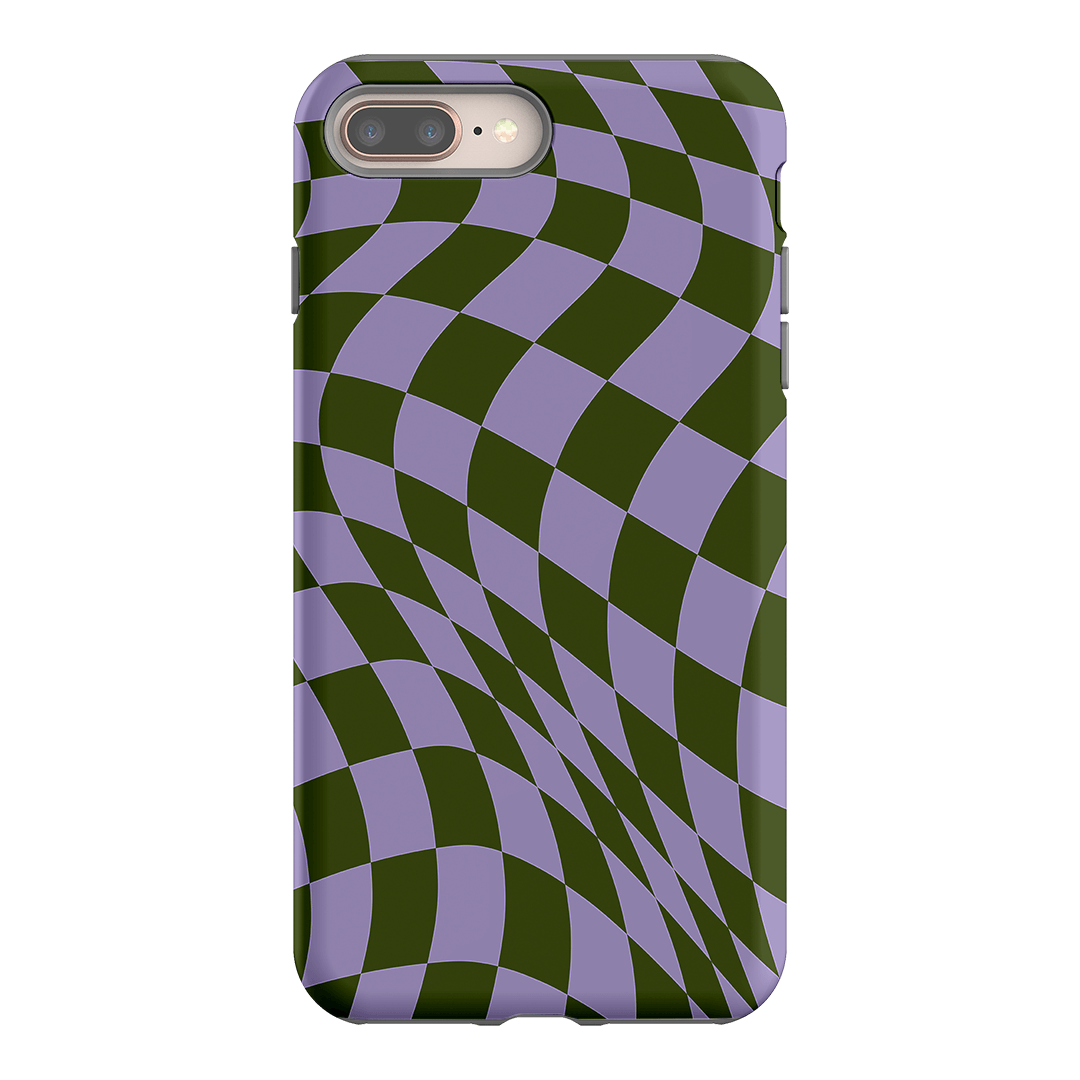 Wavy Check Forest on Lilac Matte Case Matte Phone Cases iPhone 8 Plus / Armoured by The Dairy - The Dairy