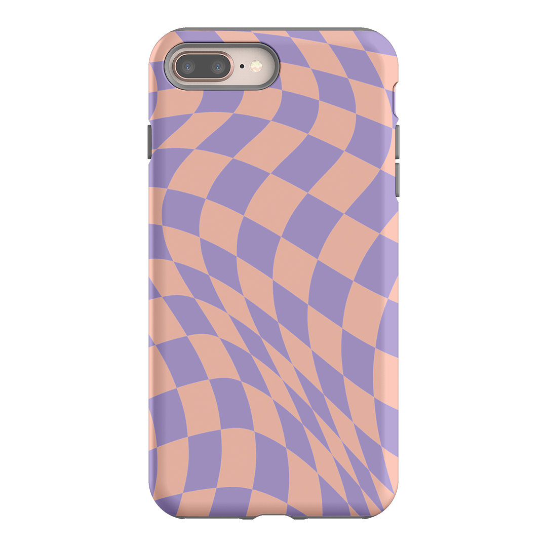 Wavy Check Lilac on Blush Matte Case Matte Phone Cases iPhone 8 Plus / Armoured by The Dairy - The Dairy