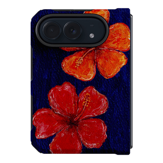 Hibiscus Flower Deep Blue Printed Phone Cases iPhone Duo / Armoured MagSafe by BG. Studio - The Dairy