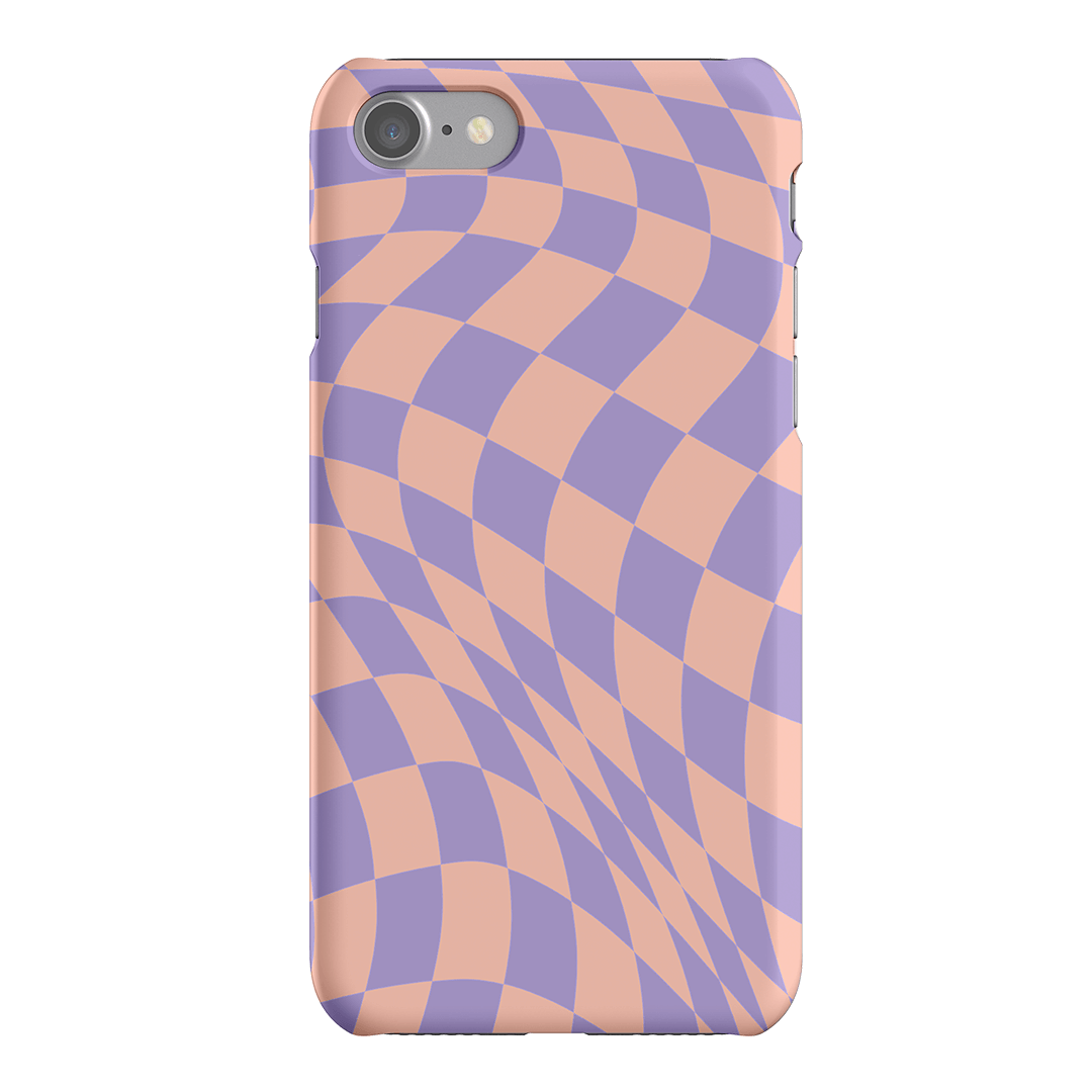 Wavy Check Lilac on Blush Matte Case Matte Phone Cases iPhone SE / Snap by The Dairy - The Dairy