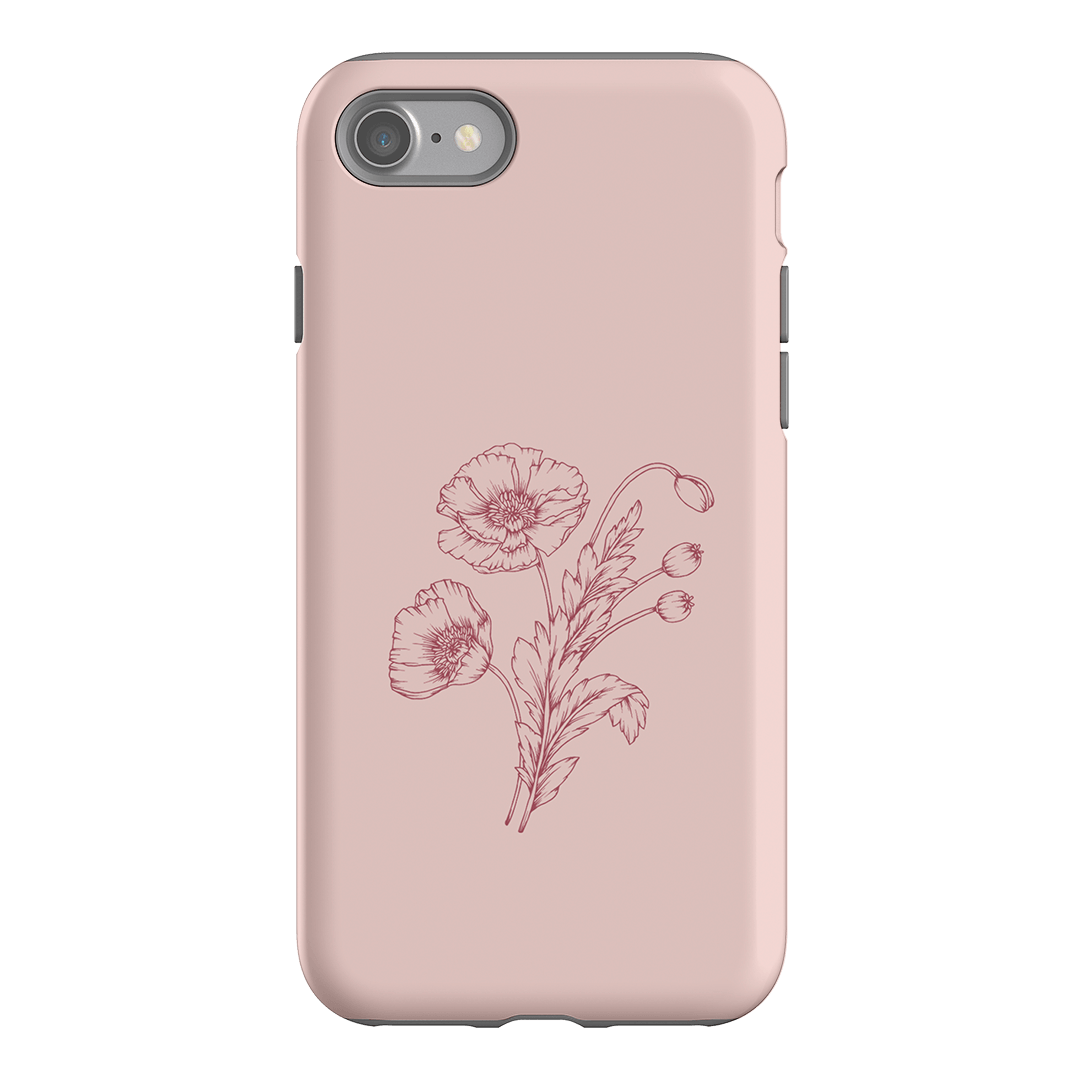 Blush Poppies Printed Phone Cases iPhone SE / Armoured by Typoflora - The Dairy