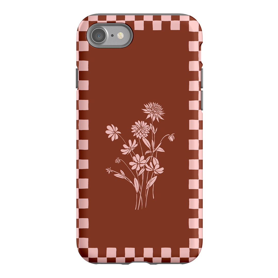 Dahlia Check Printed Phone Cases iPhone SE / Armoured by Typoflora - The Dairy