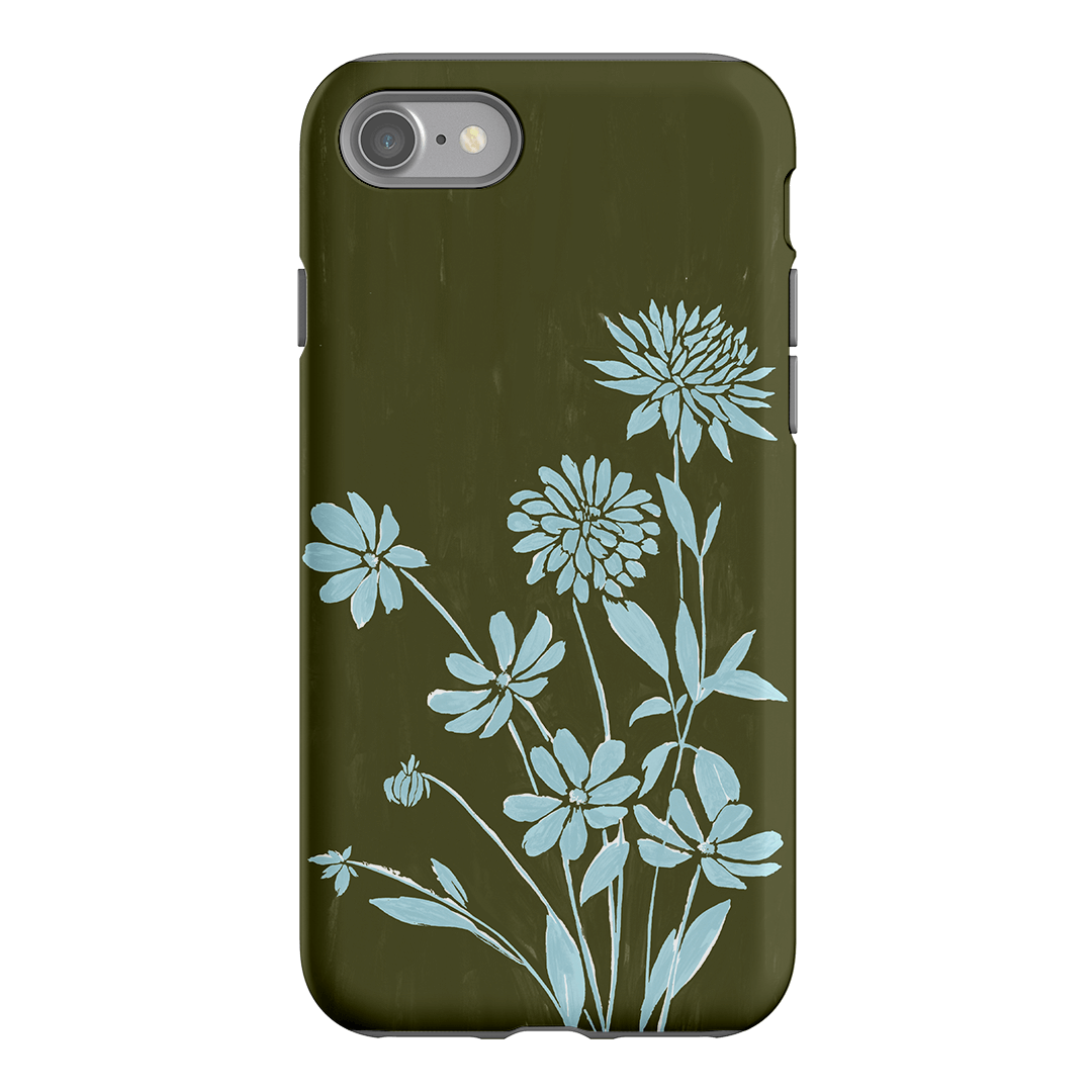 Dahlia Khaki Printed Phone Cases iPhone SE / Armoured by Typoflora - The Dairy