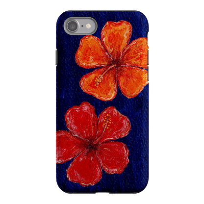 Hibiscus Flower Deep Blue Printed Phone Cases iPhone SE / Armoured by BG. Studio - The Dairy
