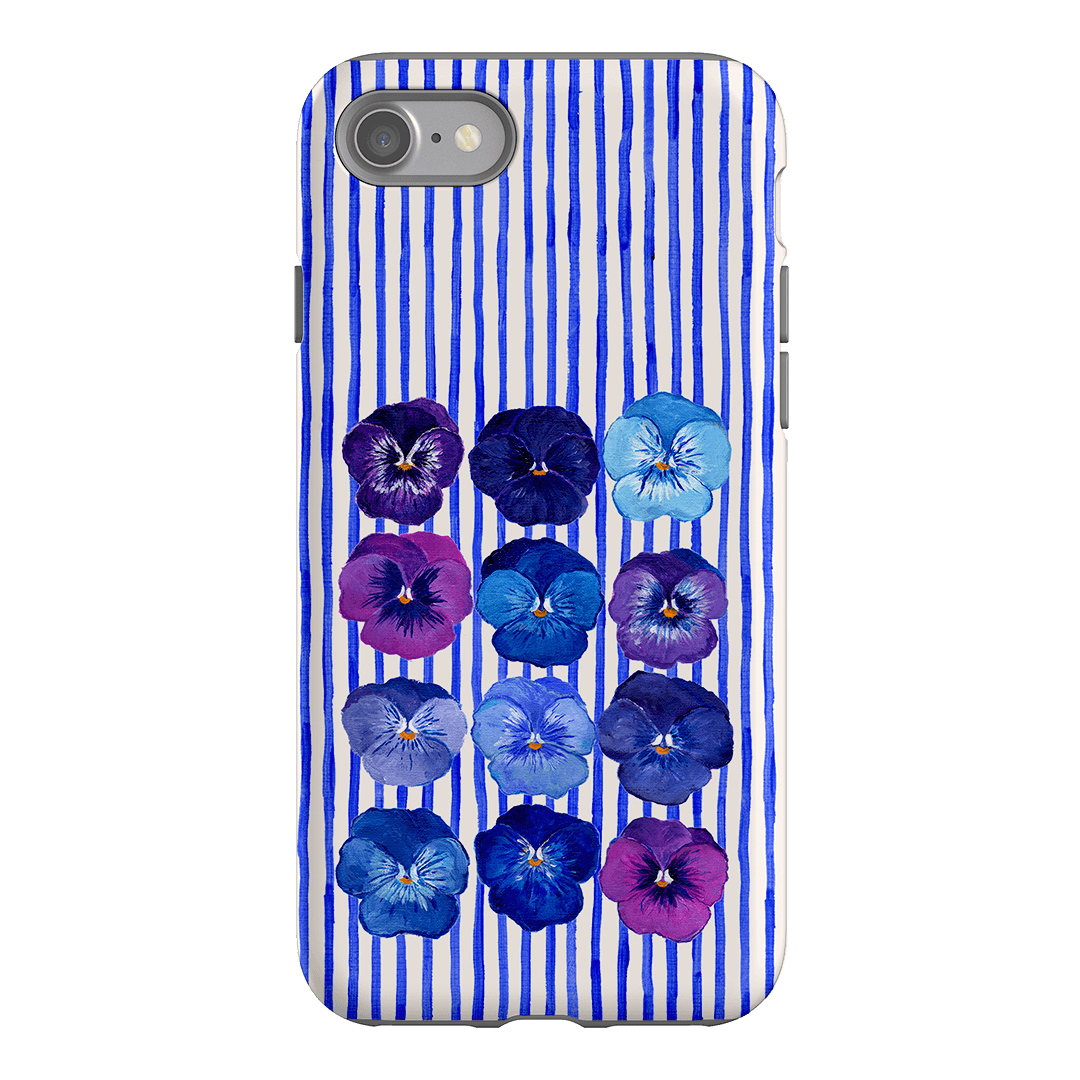 Striped Pansies Printed Phone Cases iPhone SE / Armoured by Kayla Henley - The Dairy