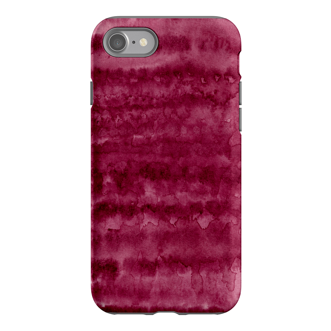 Watercolour Stripes Burgundy Printed Phone Cases iPhone SE / Armoured by The Dairy - The Dairy