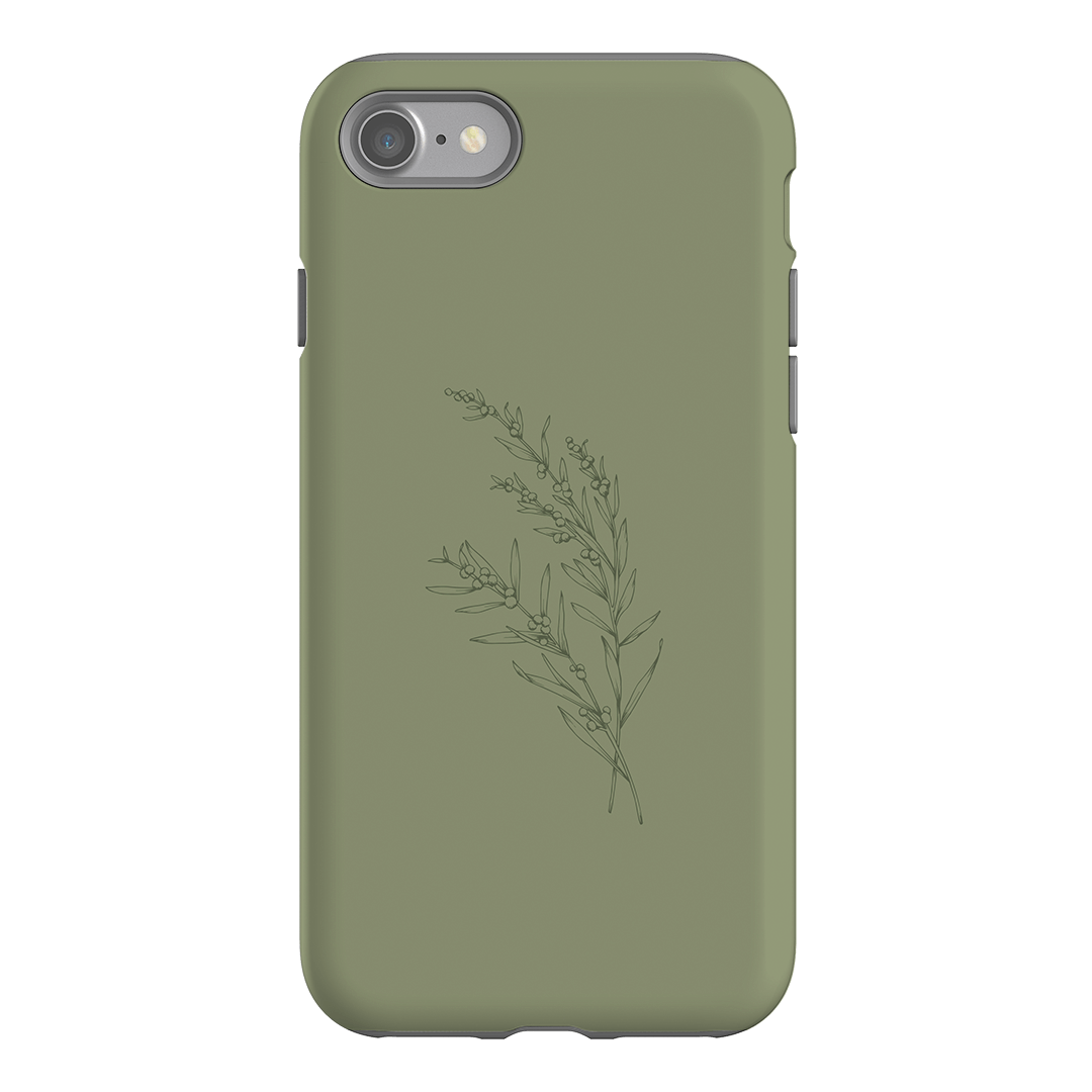 Khaki Wattle Printed Phone Cases iPhone SE / Armoured by Typoflora - The Dairy