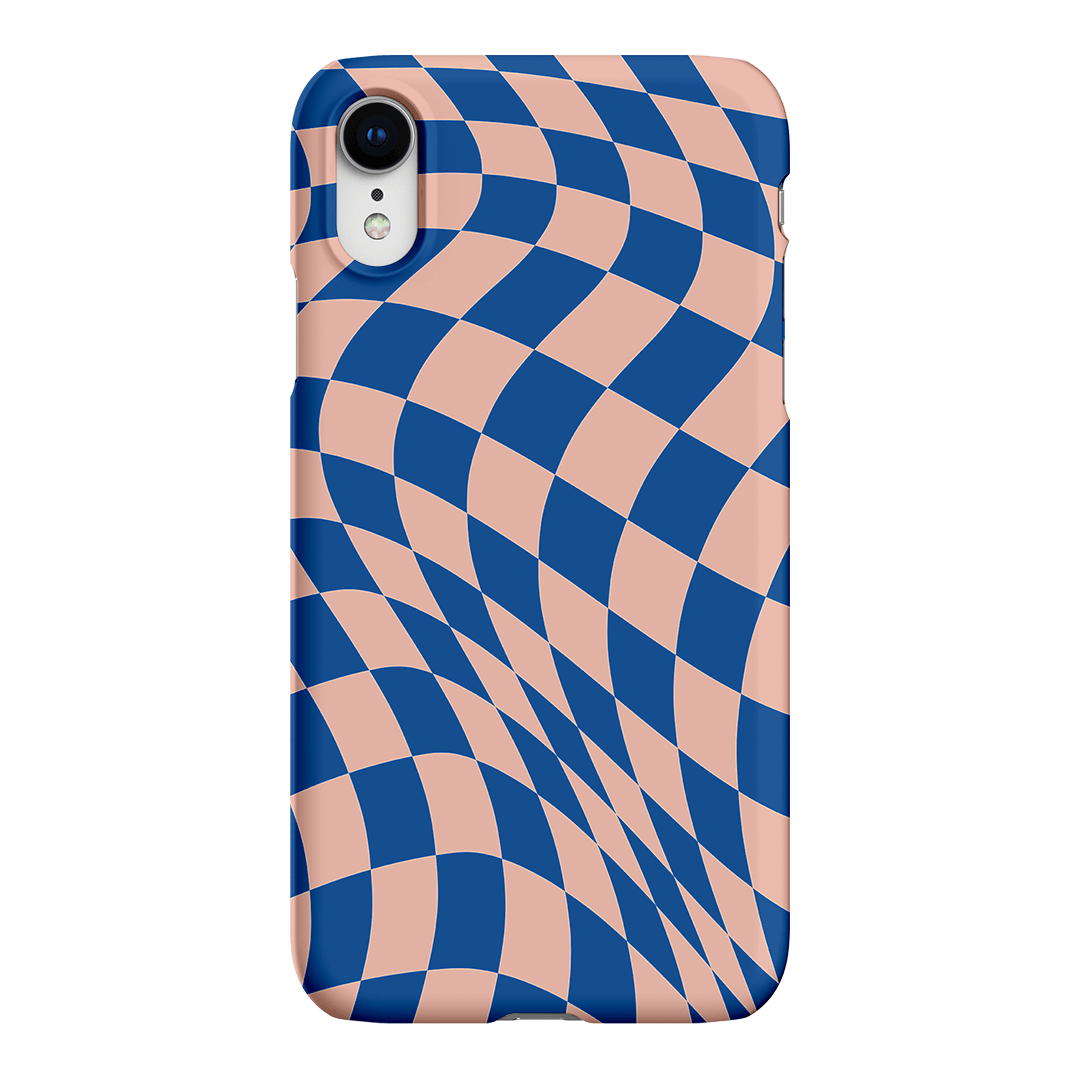 Wavy Check Cobalt on Blush Matte Case Matte Phone Cases iPhone XR / Snap by The Dairy - The Dairy