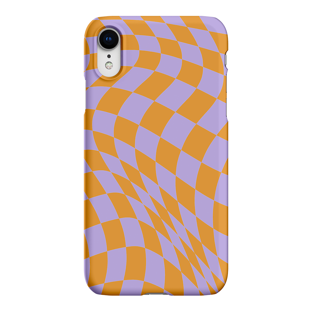 Wavy Check Orange on Lilac Matte Case Matte Phone Cases iPhone XR / Snap by The Dairy - The Dairy