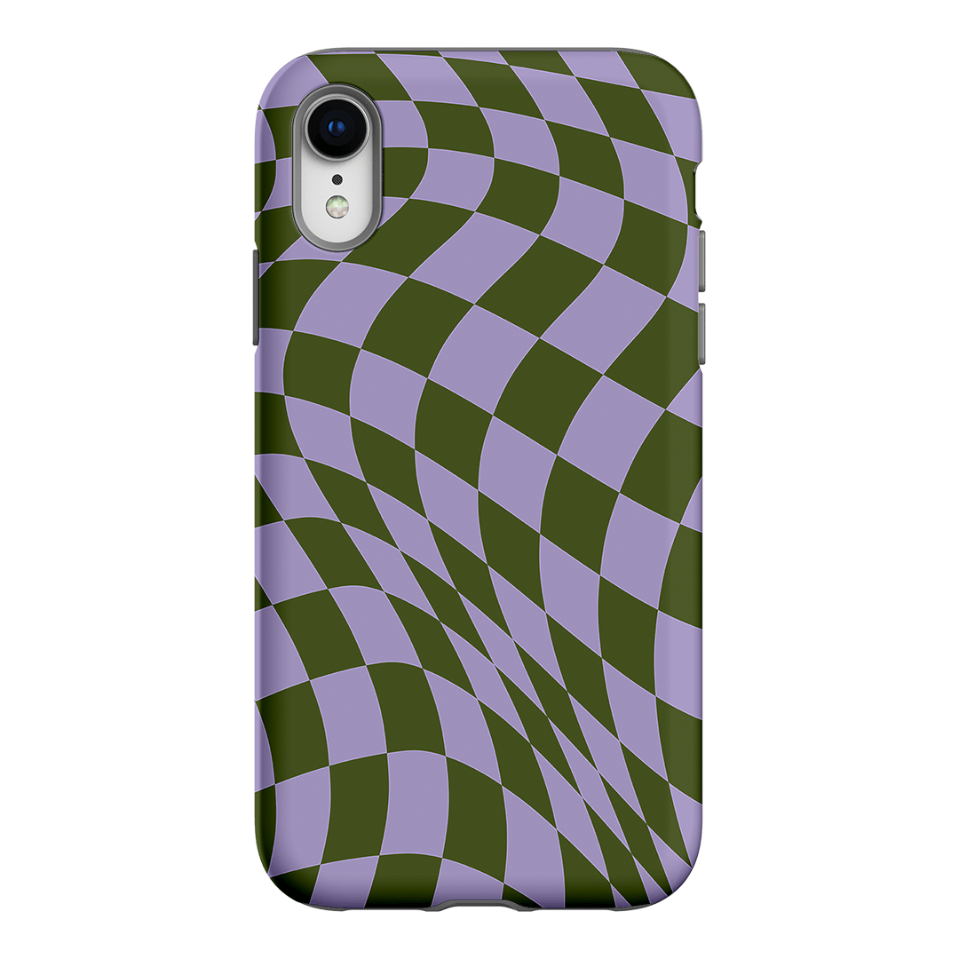Wavy Check Forest on Lilac Matte Case Matte Phone Cases iPhone XR / Armoured by The Dairy - The Dairy