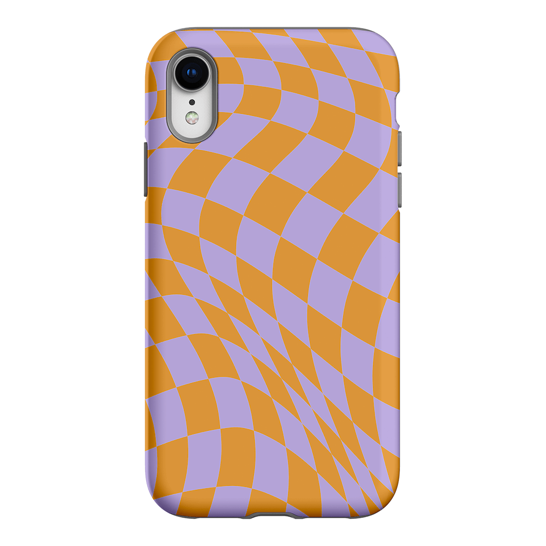 Wavy Check Orange on Lilac Matte Case Matte Phone Cases iPhone XR / Armoured by The Dairy - The Dairy