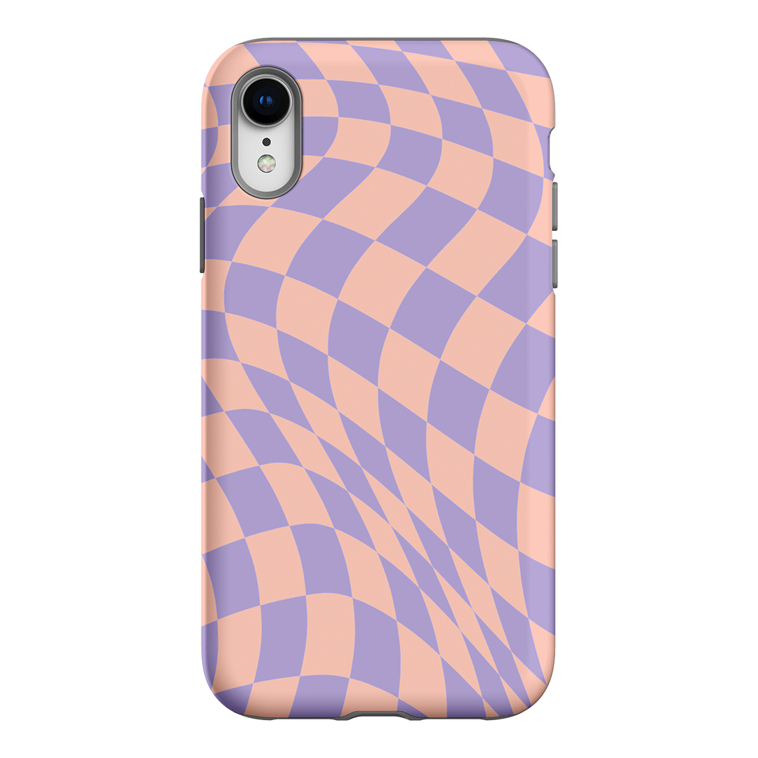 Wavy Check Lilac on Blush Matte Case Matte Phone Cases iPhone XR / Armoured by The Dairy - The Dairy