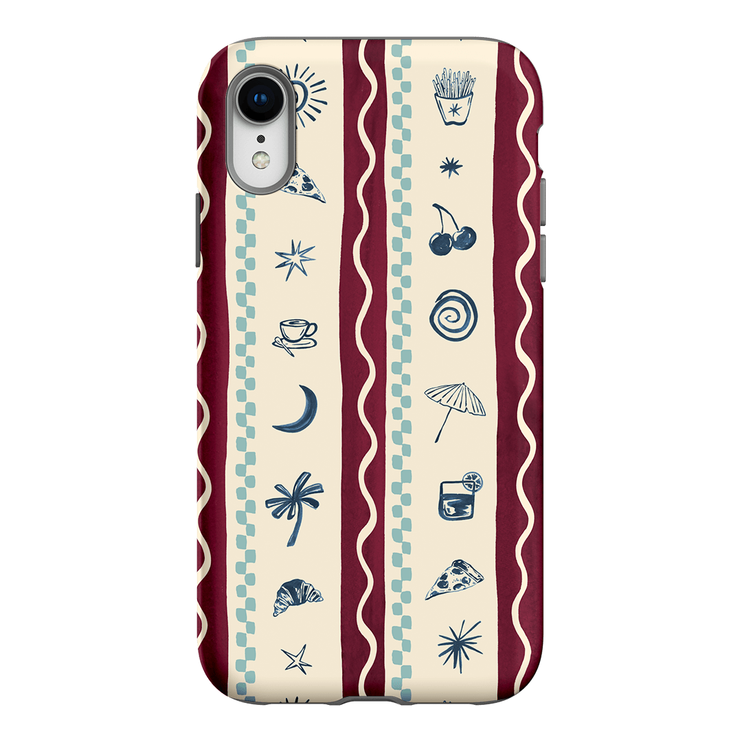 Summer Snacks Burgundy Printed Phone Cases iPhone XR / Armoured by Charlie Taylor - The Dairy