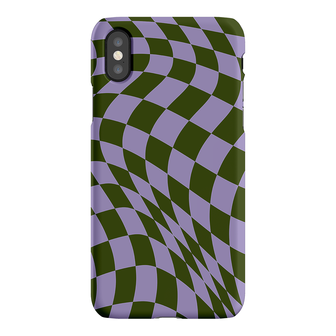 Wavy Check Forest on Lilac Matte Case Matte Phone Cases iPhone XS / Snap by The Dairy - The Dairy