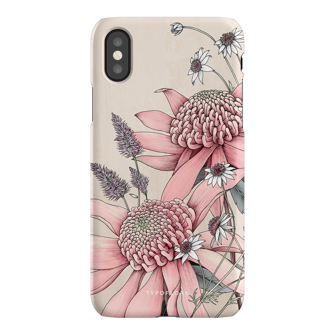 Pink Waratah Printed Phone Cases iPhone XS / Snap by Typoflora - The Dairy