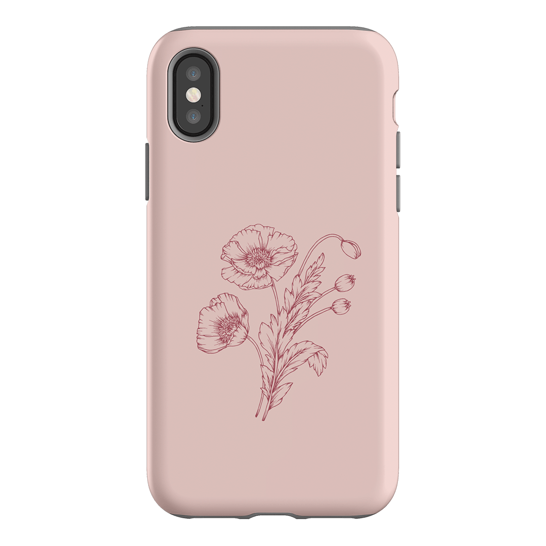 Blush Poppies Printed Phone Cases iPhone XS / Armoured by Typoflora - The Dairy