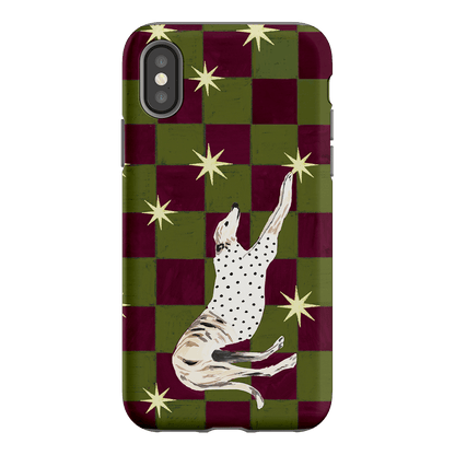Check Greyhound Green Printed Phone Cases iPhone XS / Armoured by Lisa Hu - The Dairy