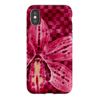 Check Orchid Printed Phone Cases iPhone XS / Armoured by Sally Hungerford - The Dairy