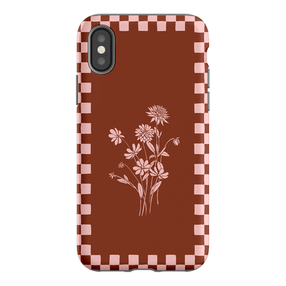 Dahlia Check Printed Phone Cases iPhone XS / Armoured by Typoflora - The Dairy