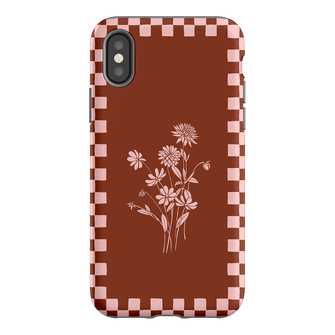 Dahlia Check Printed Phone Cases iPhone XS / Armoured by Typoflora - The Dairy