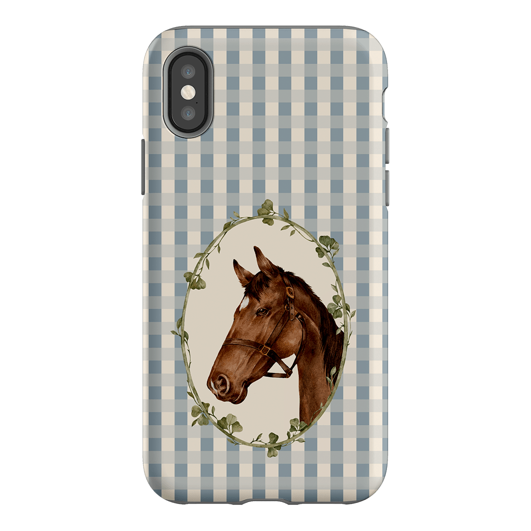 Gingham Horse Printed Phone Cases iPhone XS / Armoured by Kasiags Art - The Dairy