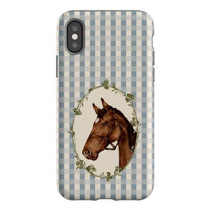 Gingham Horse Printed Phone Cases iPhone XS / Armoured by Kasiags Art - The Dairy