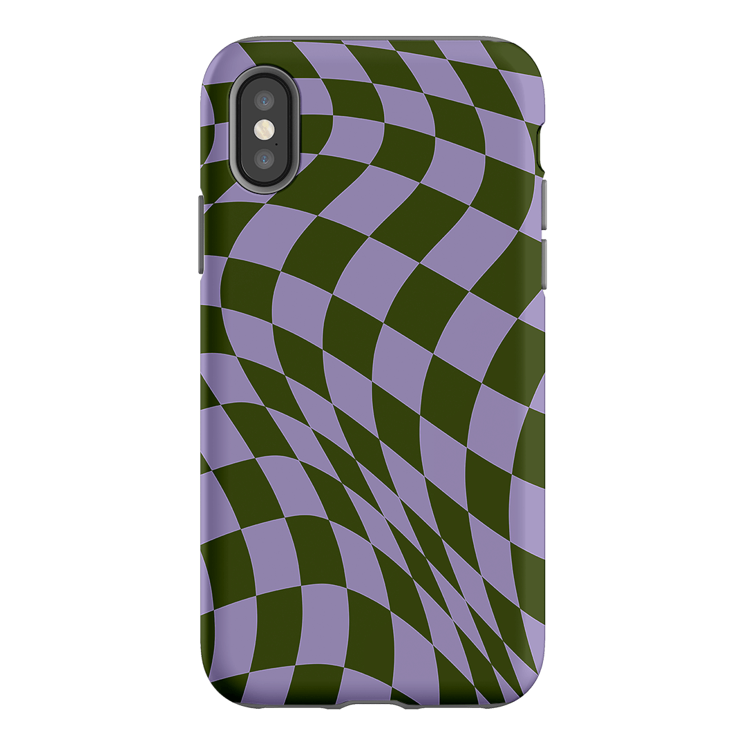 Wavy Check Forest on Lilac Matte Case Matte Phone Cases iPhone XS / Armoured by The Dairy - The Dairy