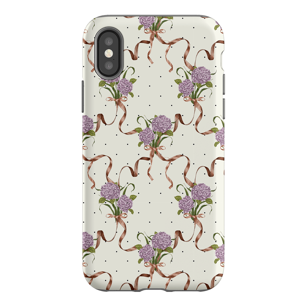Hydrangea Ribbon Printed Phone Cases iPhone XS / Armoured by Veronica Tucker - The Dairy