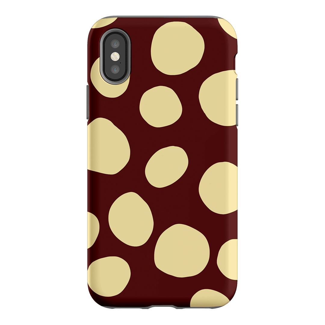 Pebbles Burgundy Butter Printed Phone Cases iPhone XS / Armoured by Veronica Tucker - The Dairy