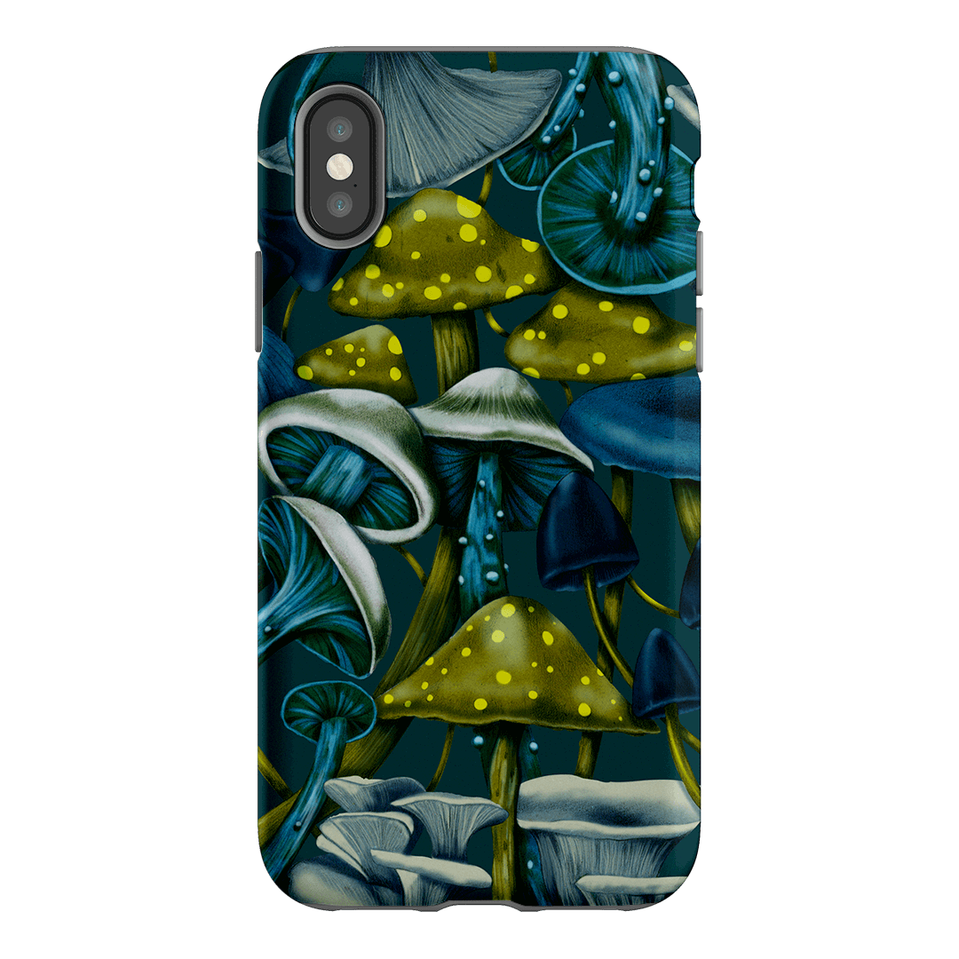 Shrooms Blue Printed Phone Cases iPhone XS / Armoured by Kelly Thompson - The Dairy