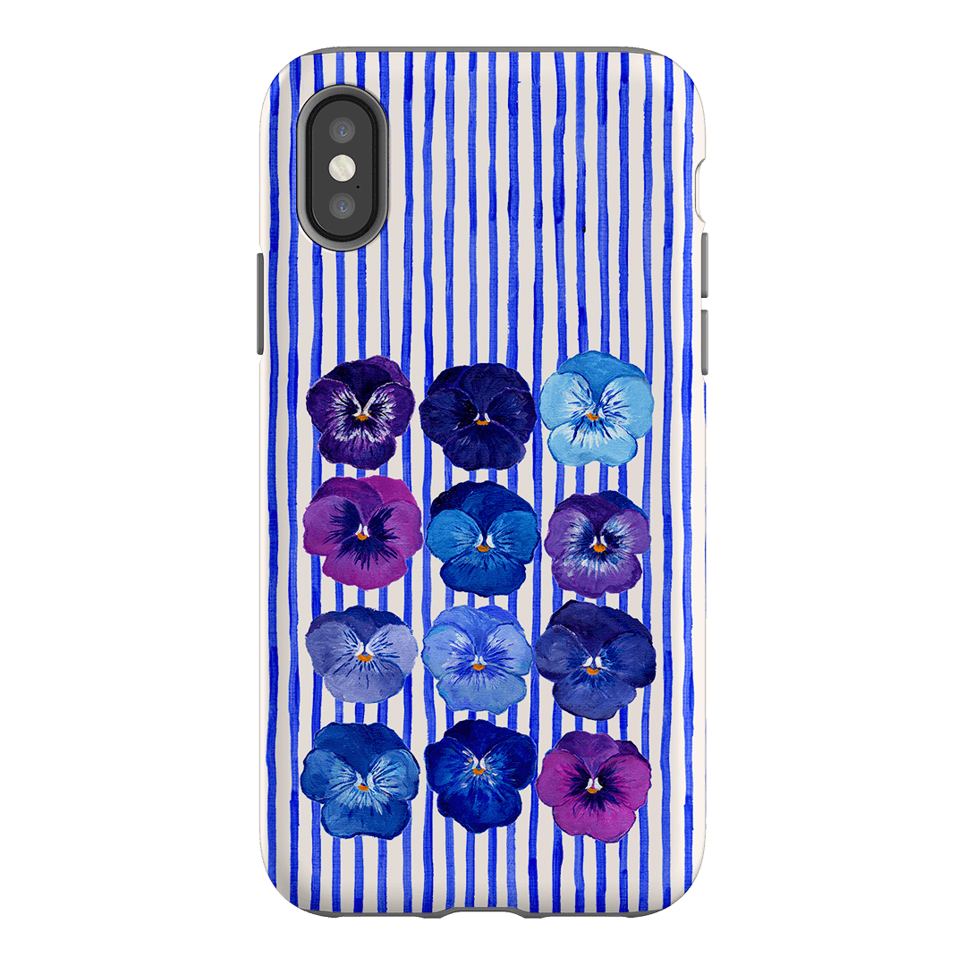 Striped Pansies Printed Phone Cases iPhone XS / Armoured by Kayla Henley - The Dairy