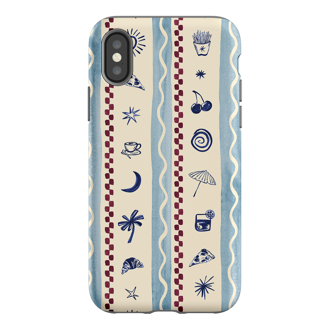Summer Snacks Blue Printed Phone Cases iPhone XS / Armoured by Charlie Taylor - The Dairy
