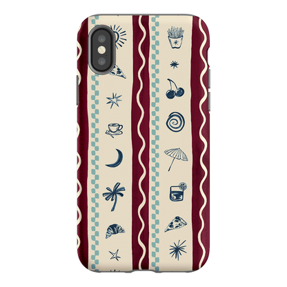 Summer Snacks Burgundy Printed Phone Cases iPhone XS / Armoured by Charlie Taylor - The Dairy
