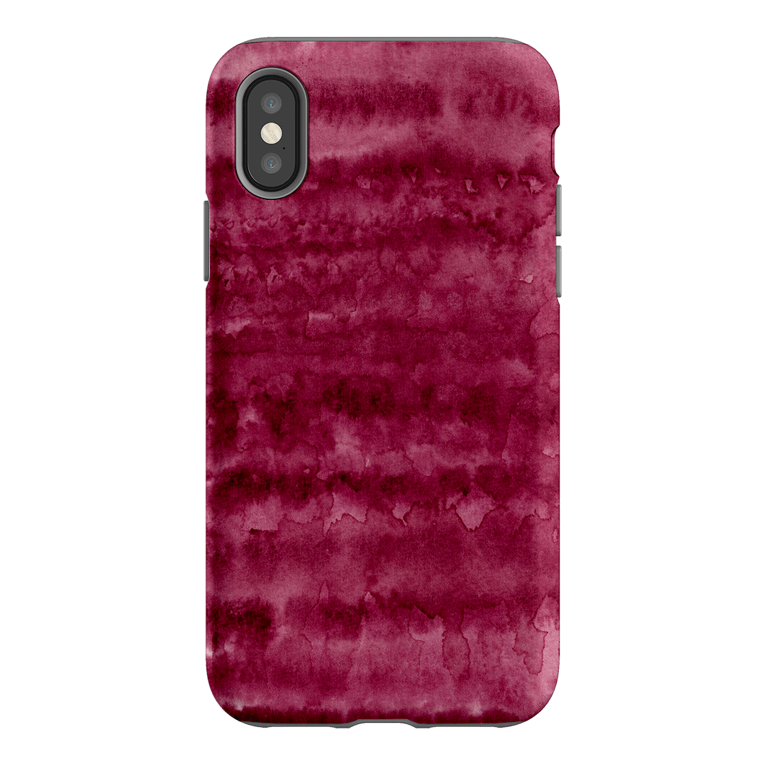 Watercolour Stripes Burgundy Printed Phone Cases iPhone XS / Armoured by The Dairy - The Dairy