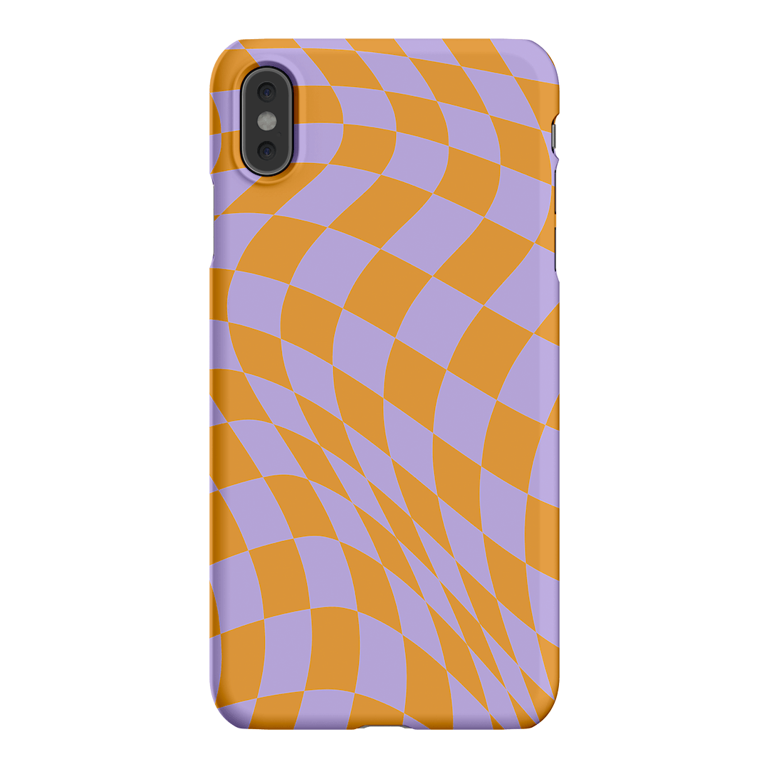 Wavy Check Orange on Lilac Matte Case Matte Phone Cases iPhone XS Max / Snap by The Dairy - The Dairy