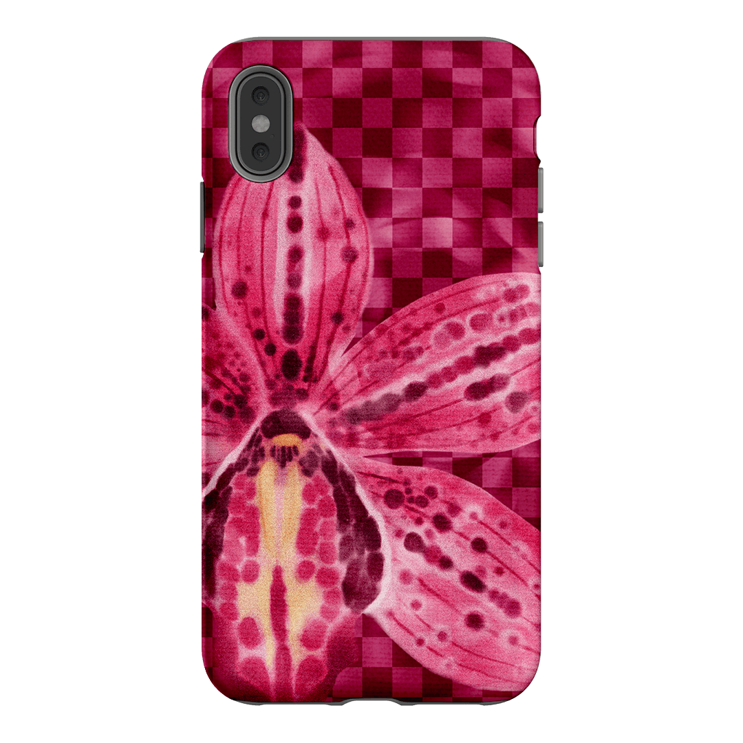 Check Orchid Printed Phone Cases iPhone XS Max / Armoured by Sally Hungerford - The Dairy